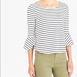 NWT Jcrew Stripped Bell Sleeves Tee